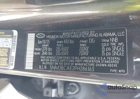 2023 Hyundai Tucson Sel из США, поврежденный, VIN 5NMJBCAE2PH286163